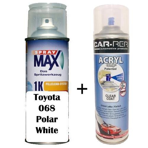 Auto Touch Up Paint for Toyota 068 Polar White Plus 1k Clear Coat
