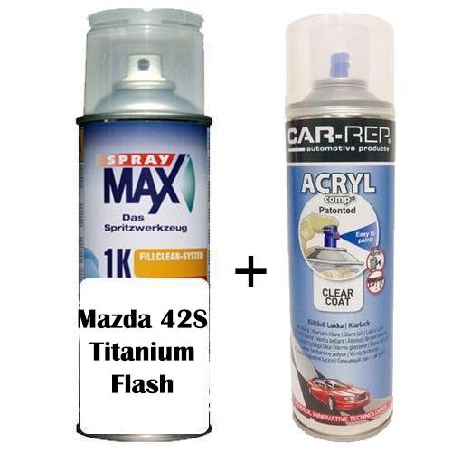 Auto Touch Up Paint Mazda 42S Titanium Flash Plus 1k Clear Coat