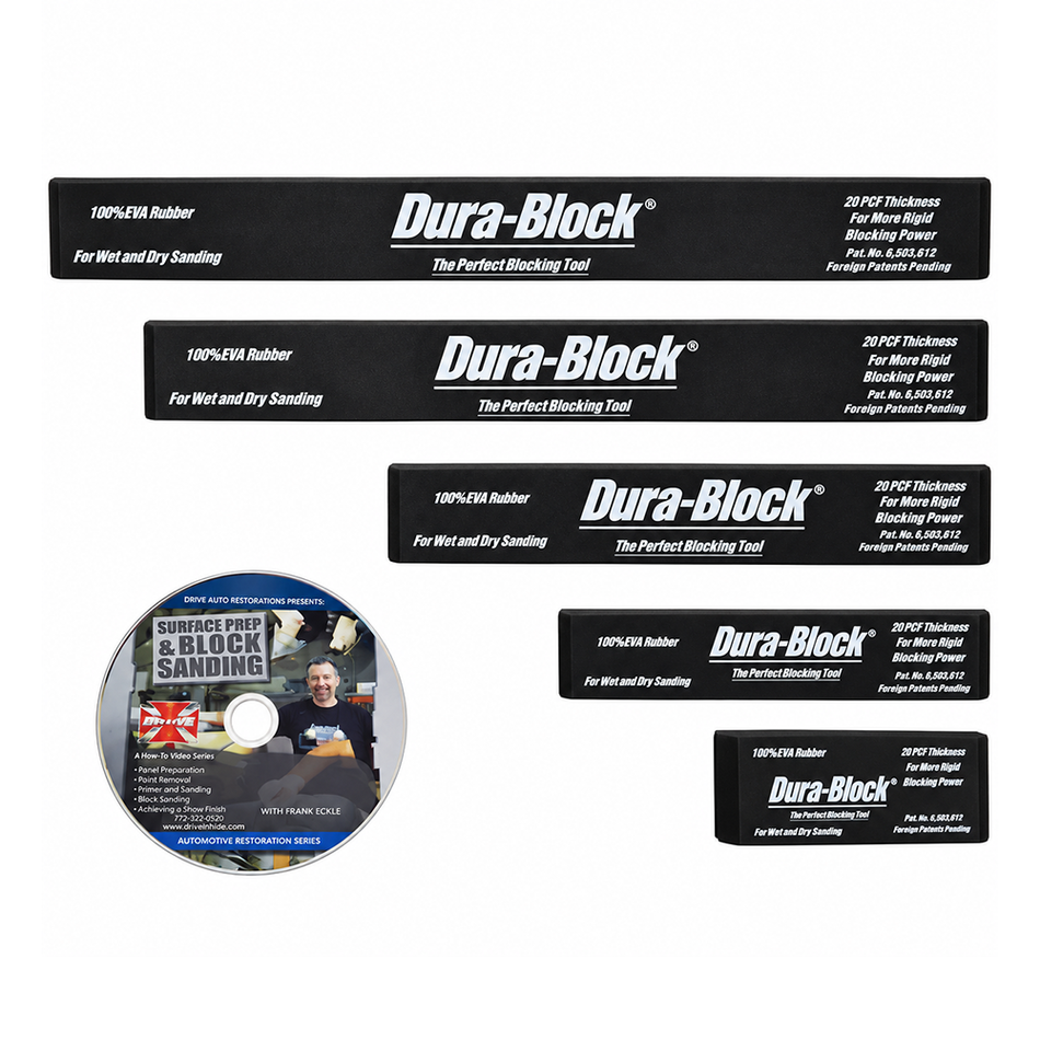 DURA-BLOCK 5 Piece Sanding Block Kit for Automotive Panel Repair AF44XDVD