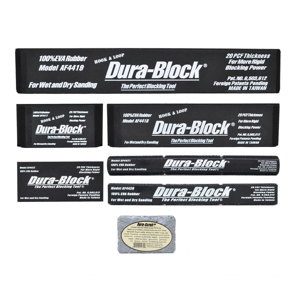 Dura-Block 7 Piece Hook & Loop Sanding Block Kit 100% EVA Rubber AF44HL