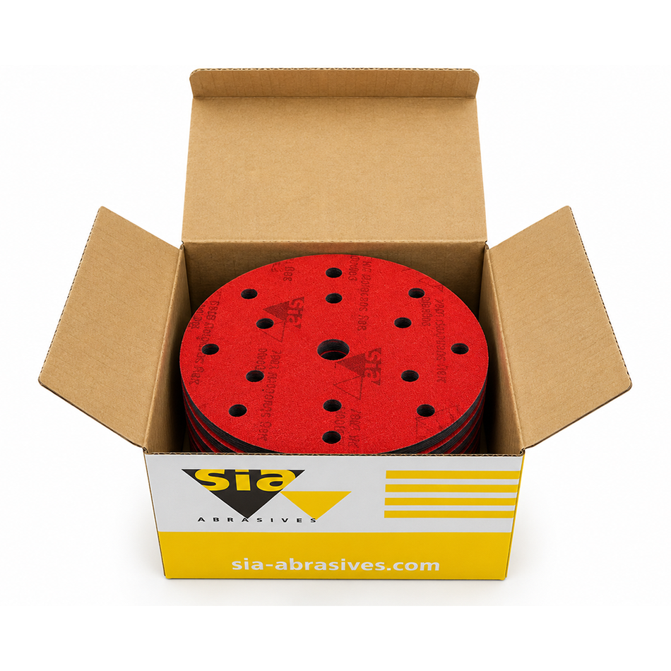 SIA 7983 siasponge Flex Ultra Fine Blue Sanding Disc 150mm x 13mm 15 Hole 10 Pack