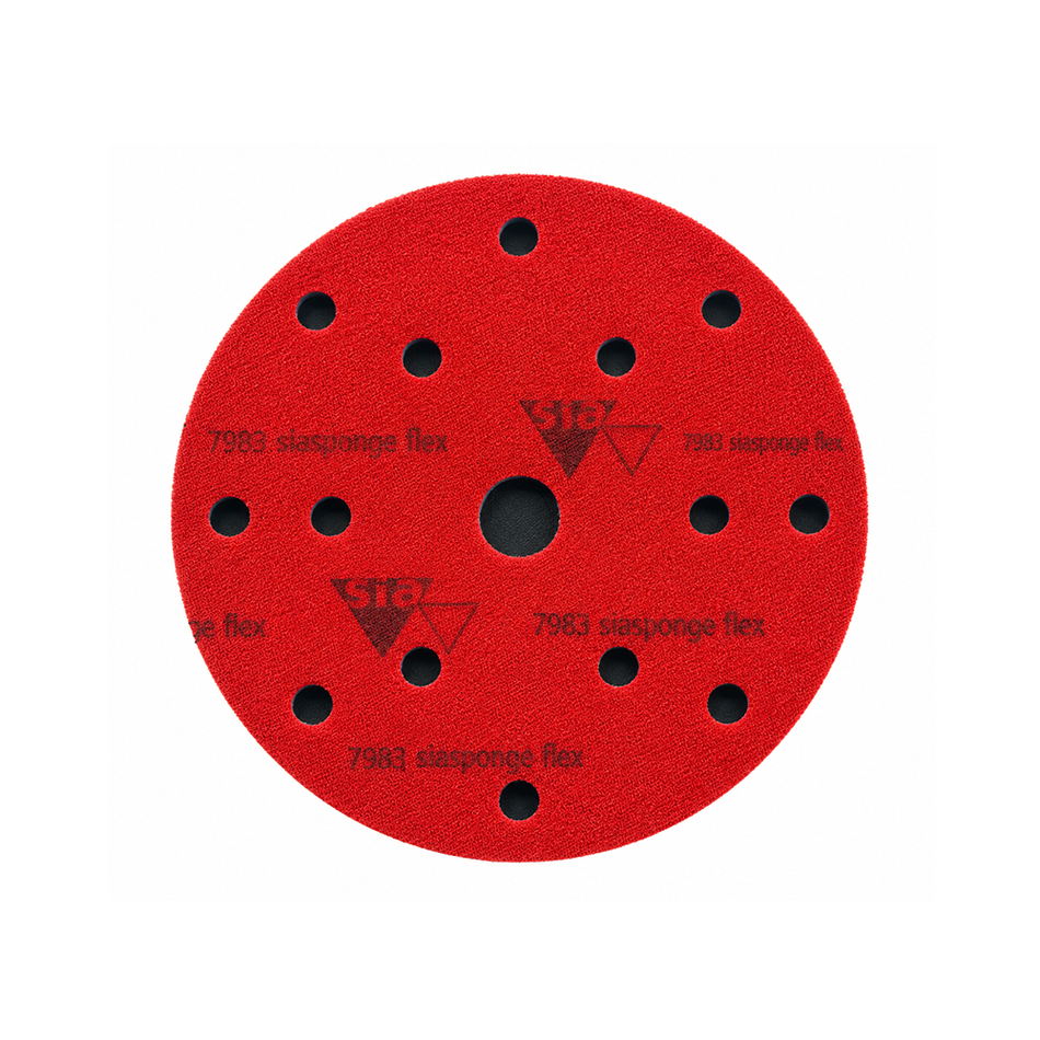 SIA 7983 siasponge Flex Ultra Fine Blue Sanding Disc 150mm x 13mm 15 Hole 3 Pack