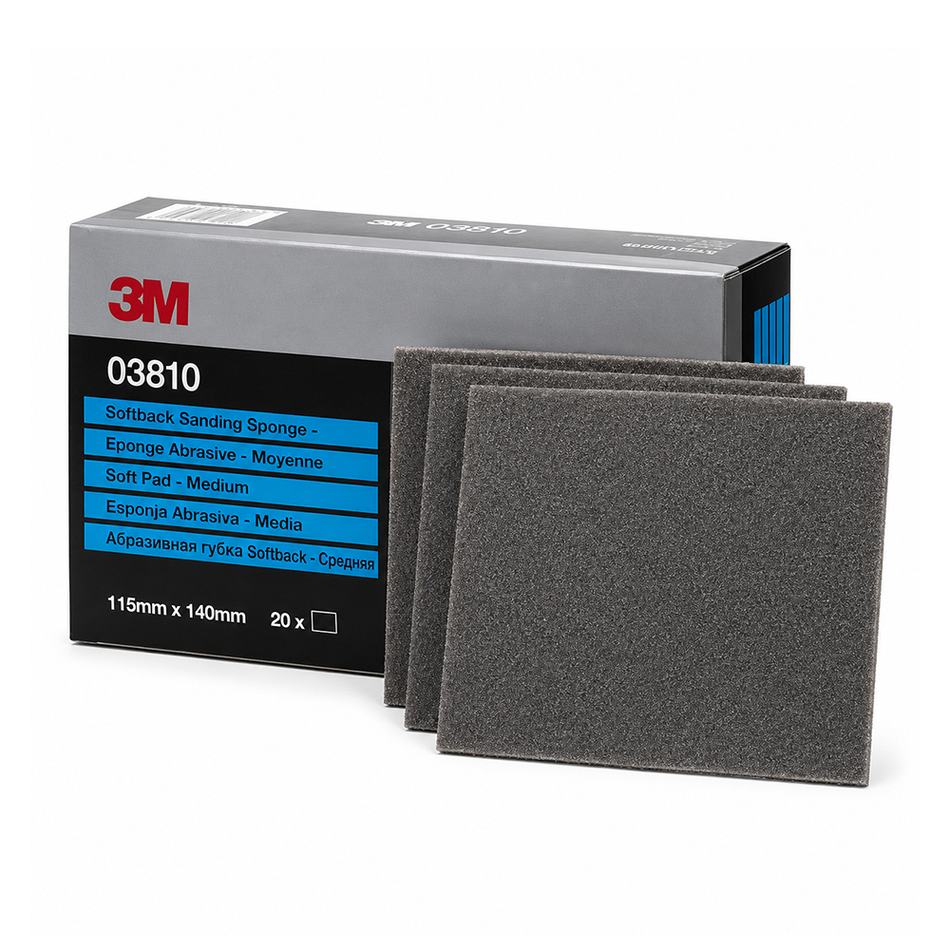 3M Softback Wet Or Dry Sanding Sponge Superfine 115mm x 140mm 03810 x 20 Pack