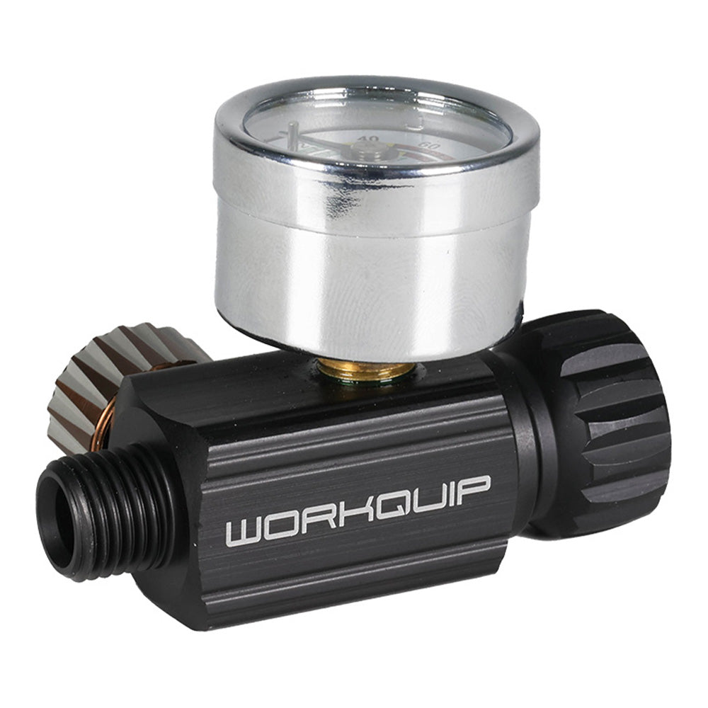 WORKQUIP X1 Compact Inline Spray Gun Air Pressure Regulator Gauge 1/4" BSP