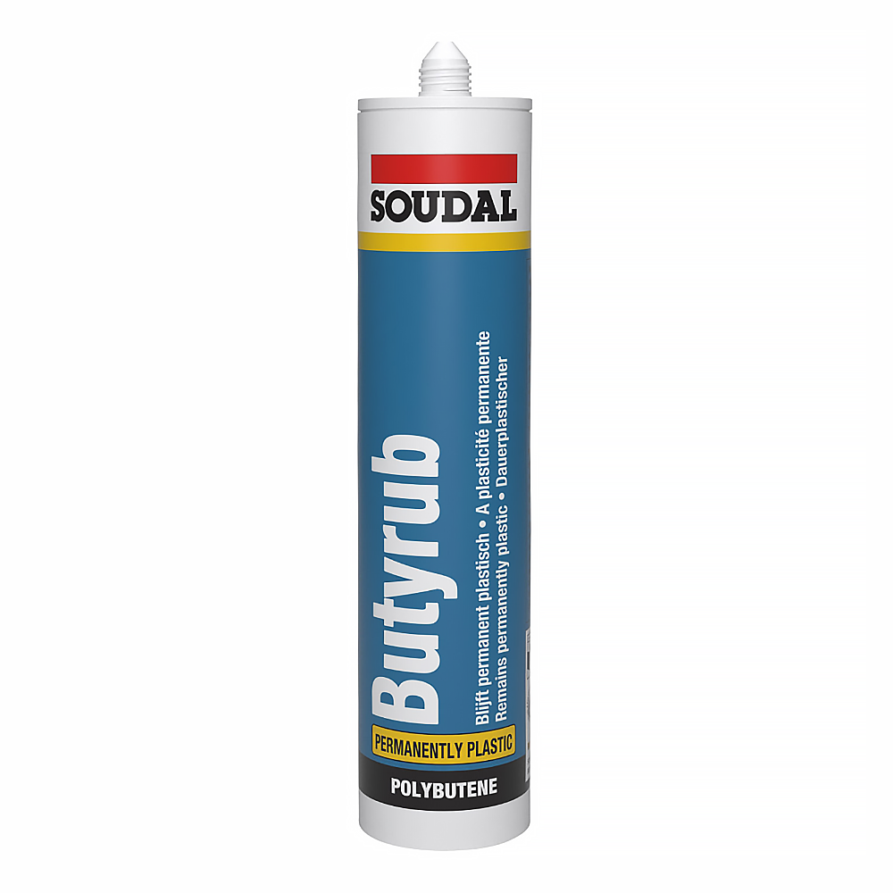SOUDAL Butyrub UV Resistant Permanent Mastic Joint Sealant 310ml White