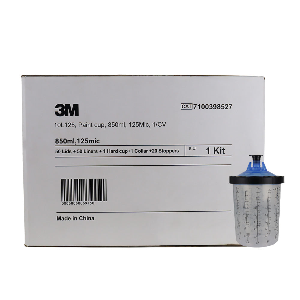 3M Disposable Lids & Liners Kit 850ml 125um Filters Large PPS Paint Cup Kit