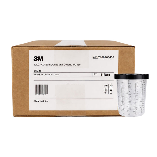 3M PPS Paint Cup Kit And Collar 850ml Box Of 4 Large Disposable Spray System