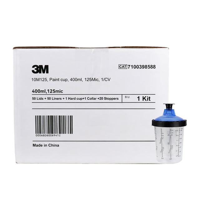 3M Disposable Lids & Liners Kit 400ml 125um Filters Standard PPS Paint Cup Kit