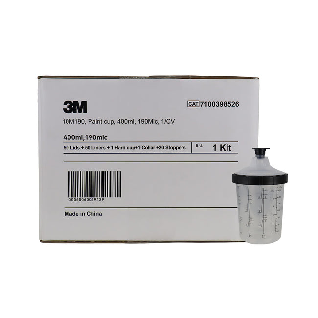 3M Disposable Lids & Liners Kit 400ml 190um Filters Midi PPS Paint Cup Kit