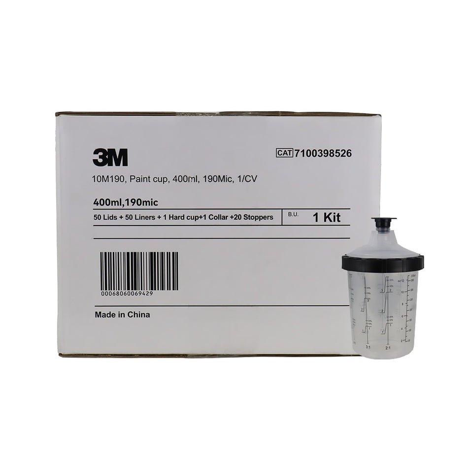 3M Disposable Lids & Liners Kit 400ml 190um Filters Midi PPS Paint Cup Kit