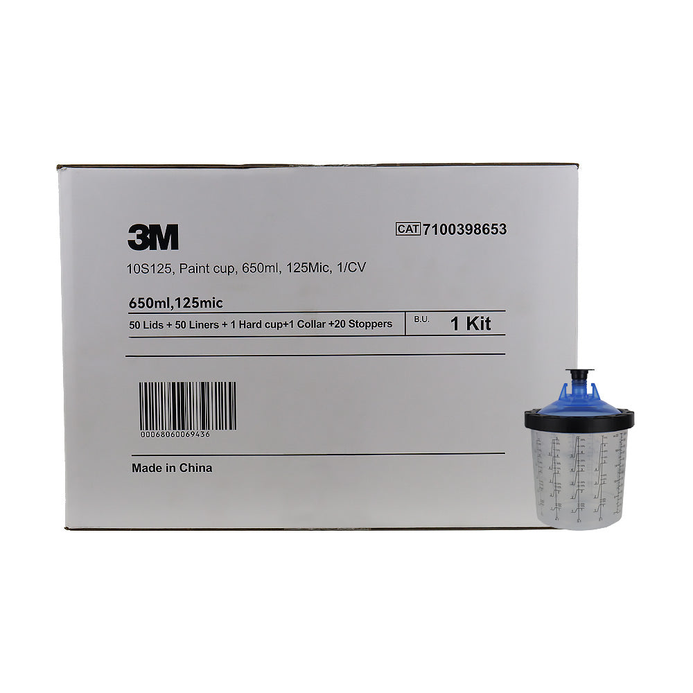 3M Disposable Lids & Liners Kit 650ml 125um Filters Standard PPS Paint Cup Kit