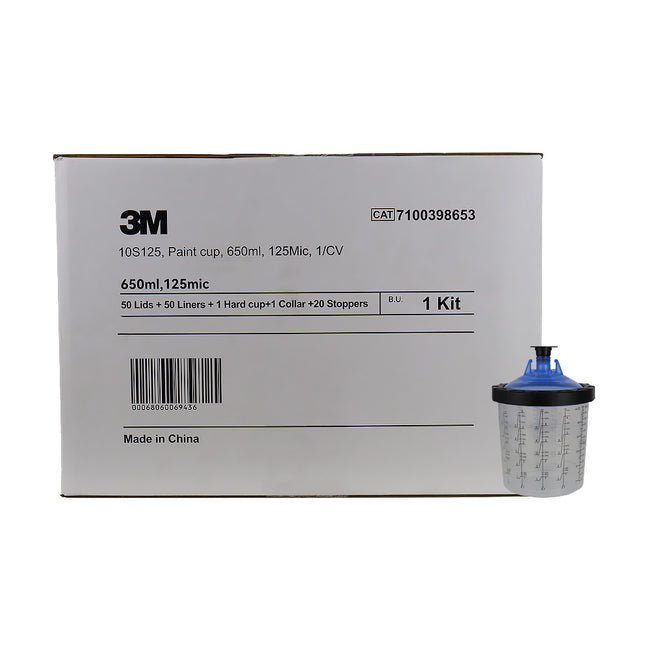 3M Disposable Lids & Liners Kit 650ml 125um Filters Standard PPS Paint Cup Kit