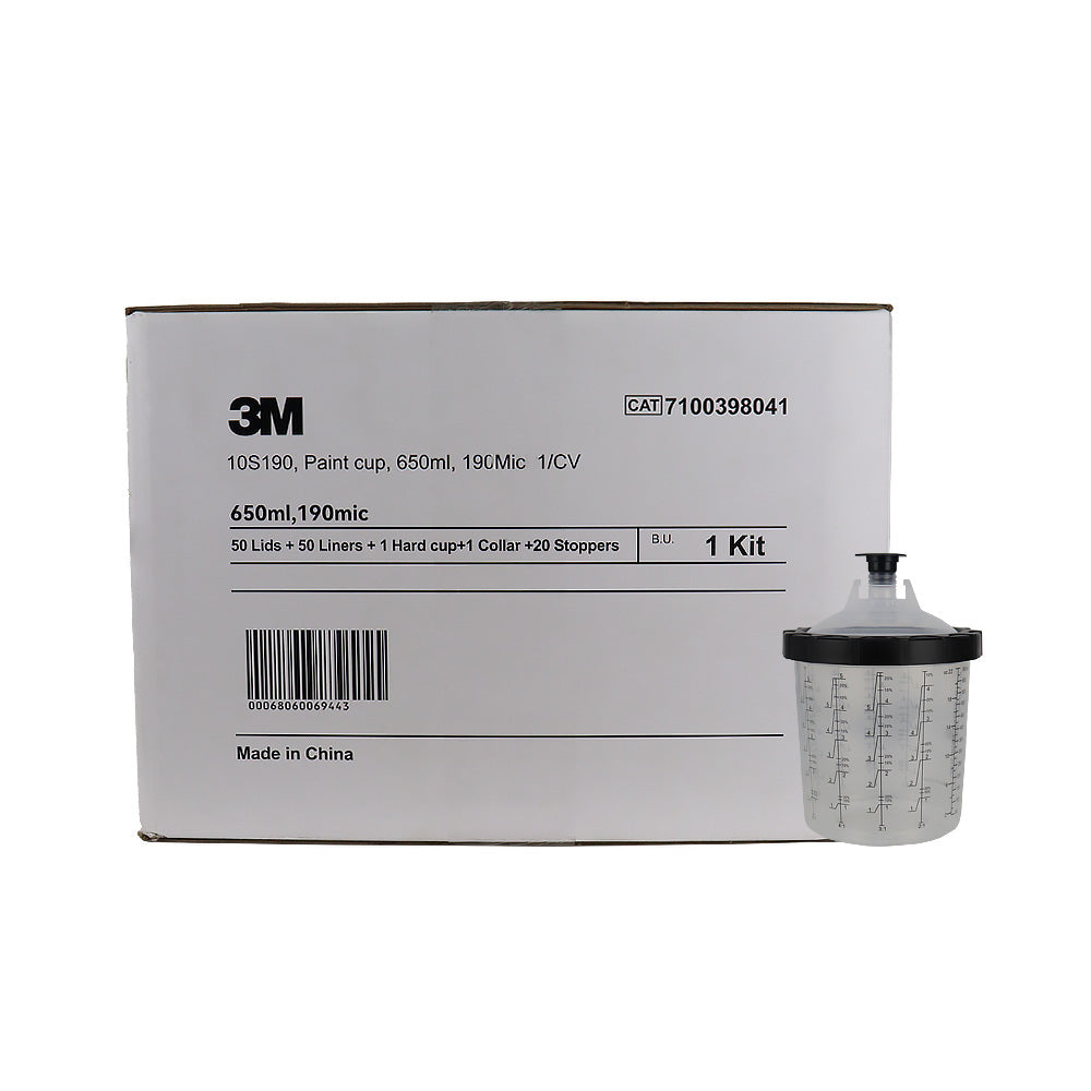 3M Disposable Lids & Liners Kit 650ml 190um Filters Standard PPS Paint Cup Kit