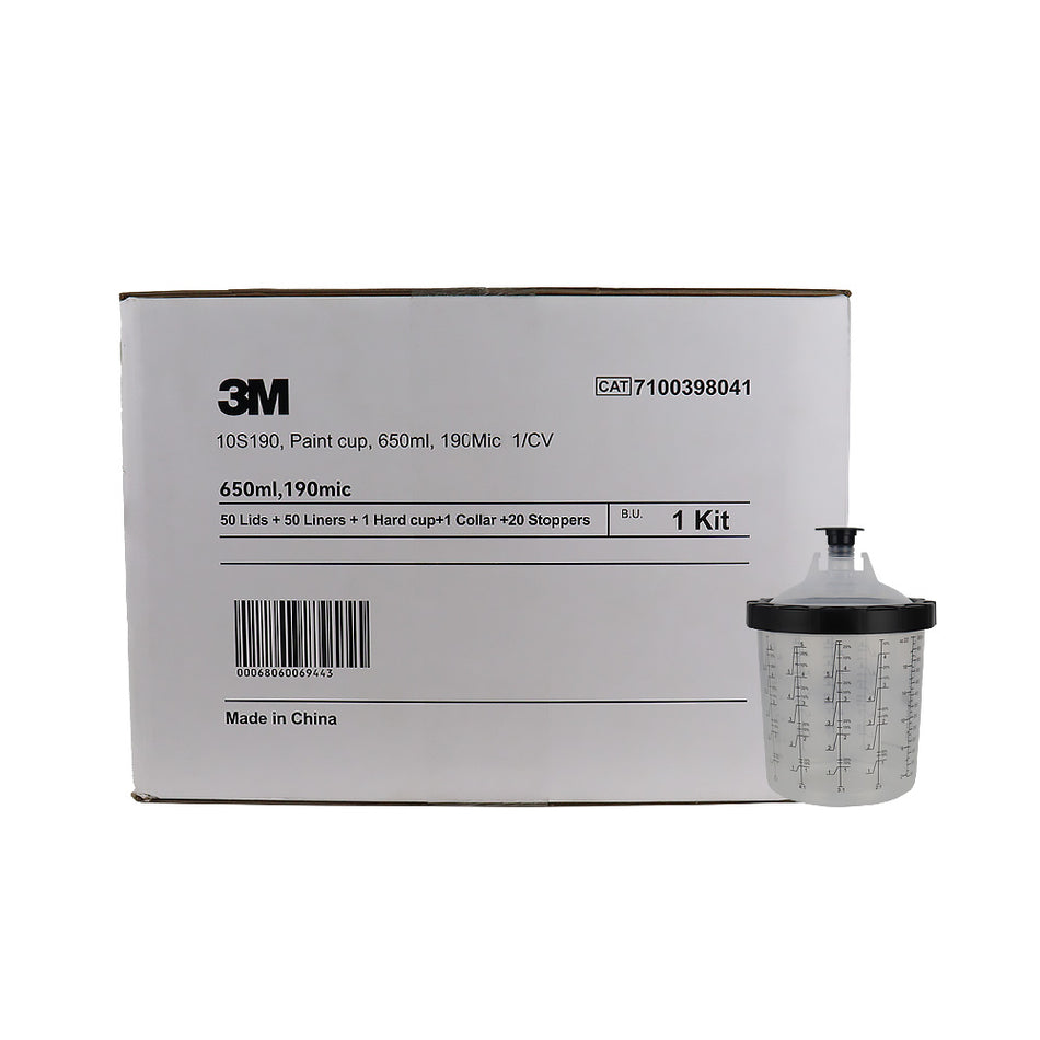 3M Disposable Lids & Liners Kit 650ml 190um Filters Standard PPS Paint Cup Kit