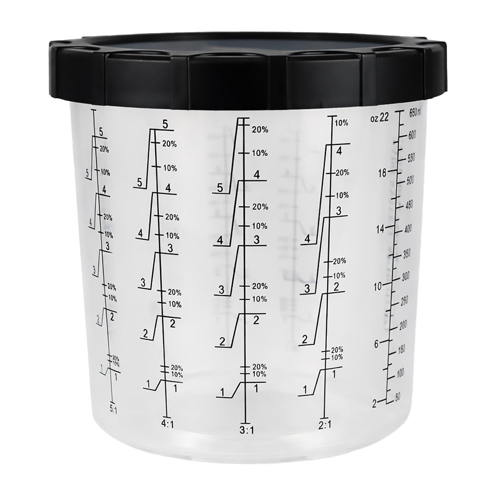 3M PPS Paint Cup Kit And Collar 650ml Box Of 4 Standard Disposable Spray System