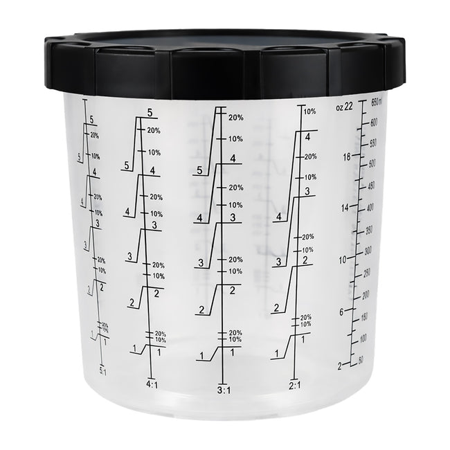 3M PPS Paint Cup Kit And Collar 650ml Box Of 4 Standard Disposable Spray System