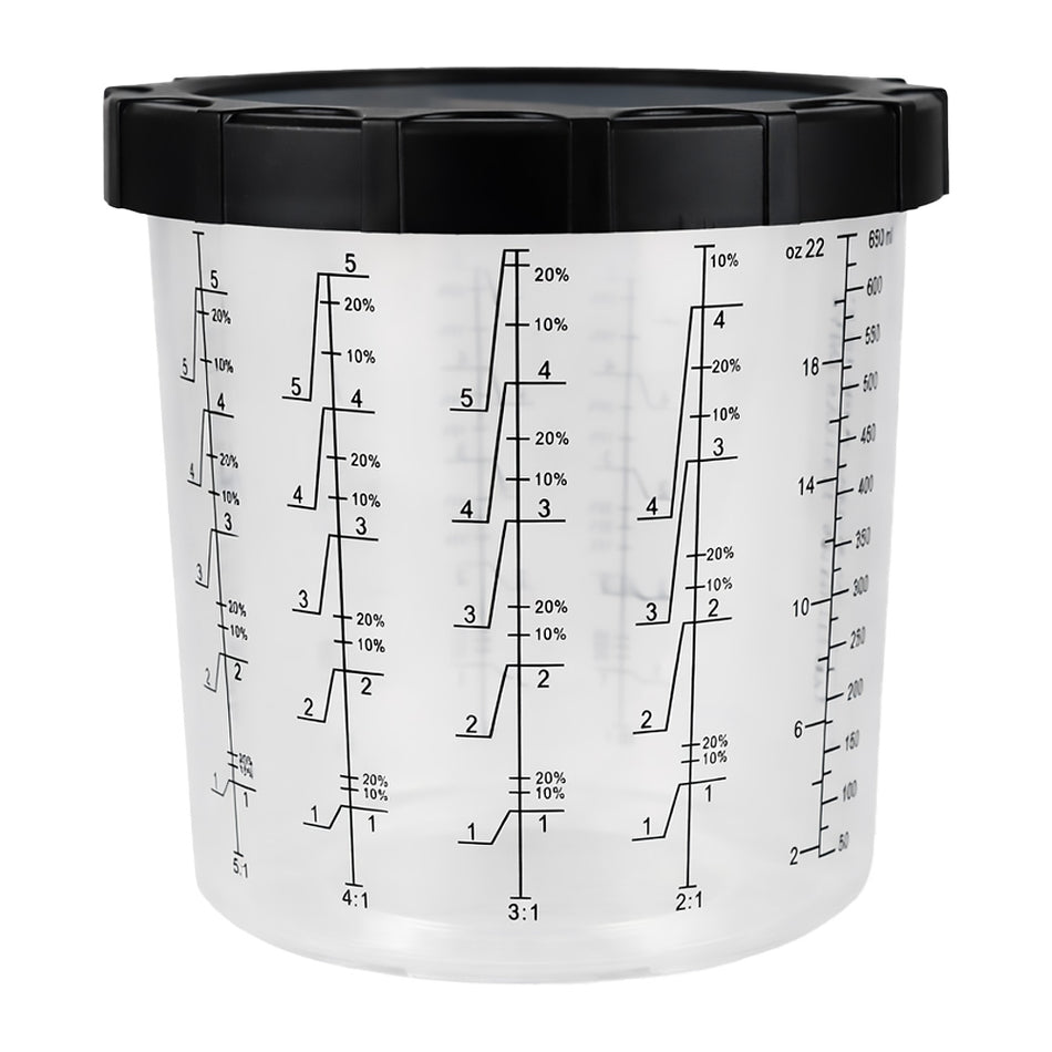 3M PPS Paint Cup Kit And Collar 650ml Box Of 4 Standard Disposable Spray System