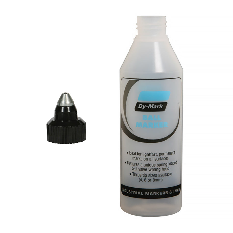 DYMARK Ballmarker Bottle & 6mm Tip Fillable Industrial Paint Marker