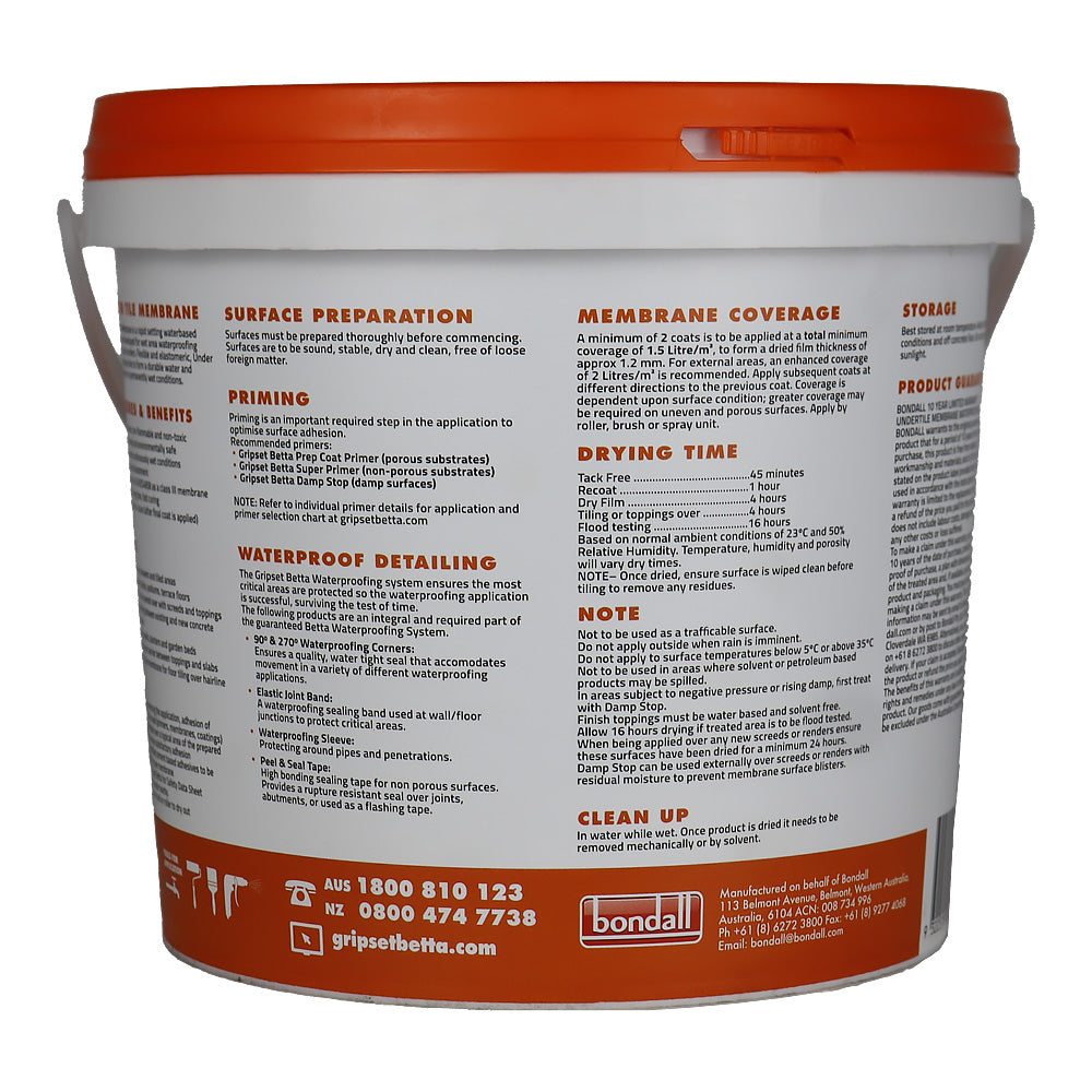 GRIPSET BETTA Under Tile Membrane 4L Waterproofing Membrane