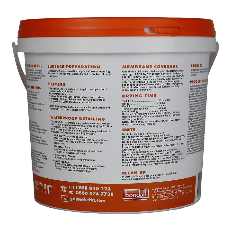 GRIPSET BETTA Under Tile Membrane 4L Waterproofing Membrane
