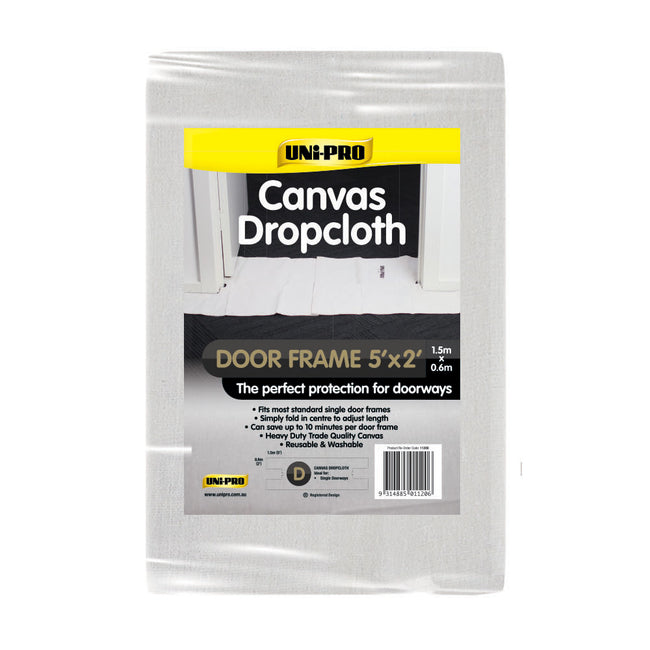UNi-PRO Canvas Door Frame Dropsheet 5x2ft Paint Protection Cover