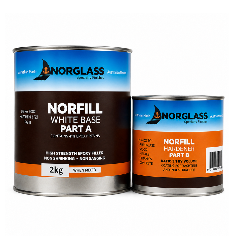 NORGLASS Norfill Epoxy Filler White 2kg Kit Marine Epoxy Filler
