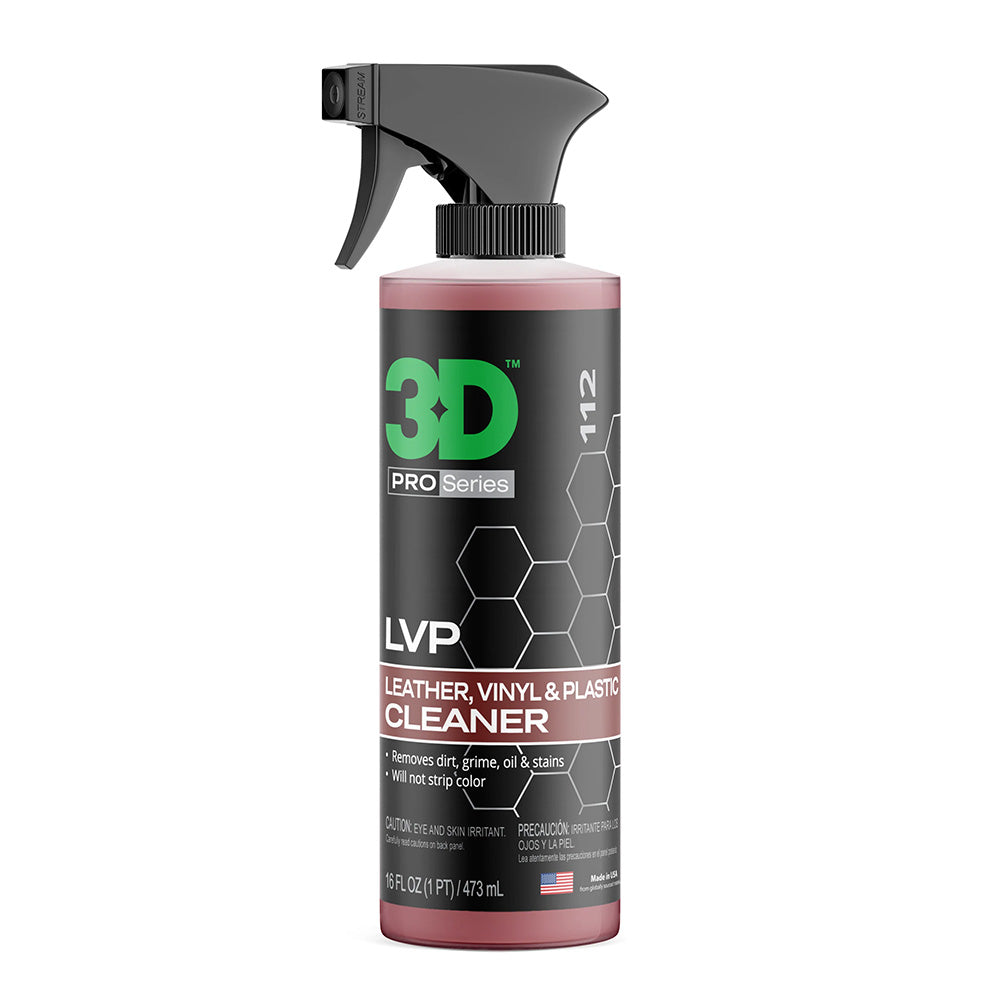 3D 112 LVP Cleaner 474ml Interior Leather Vinyl Plastic Organic Matt Finish