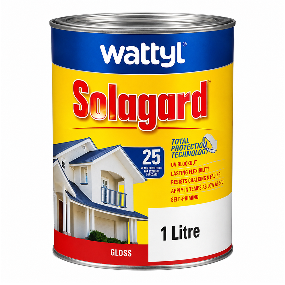 WATTYL Solagard Exterior Low Sheen Paint Black 1L
