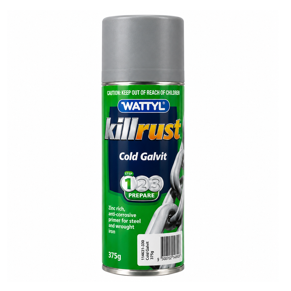 WATTYL Killrust Cold Galvit Zinc-Rich Galvanising Primer 375g Spray 3 Pack
