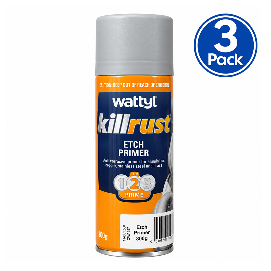 WATTYL Killrust Super Etch Primer 300g Metal Spray Primer 3 Pack