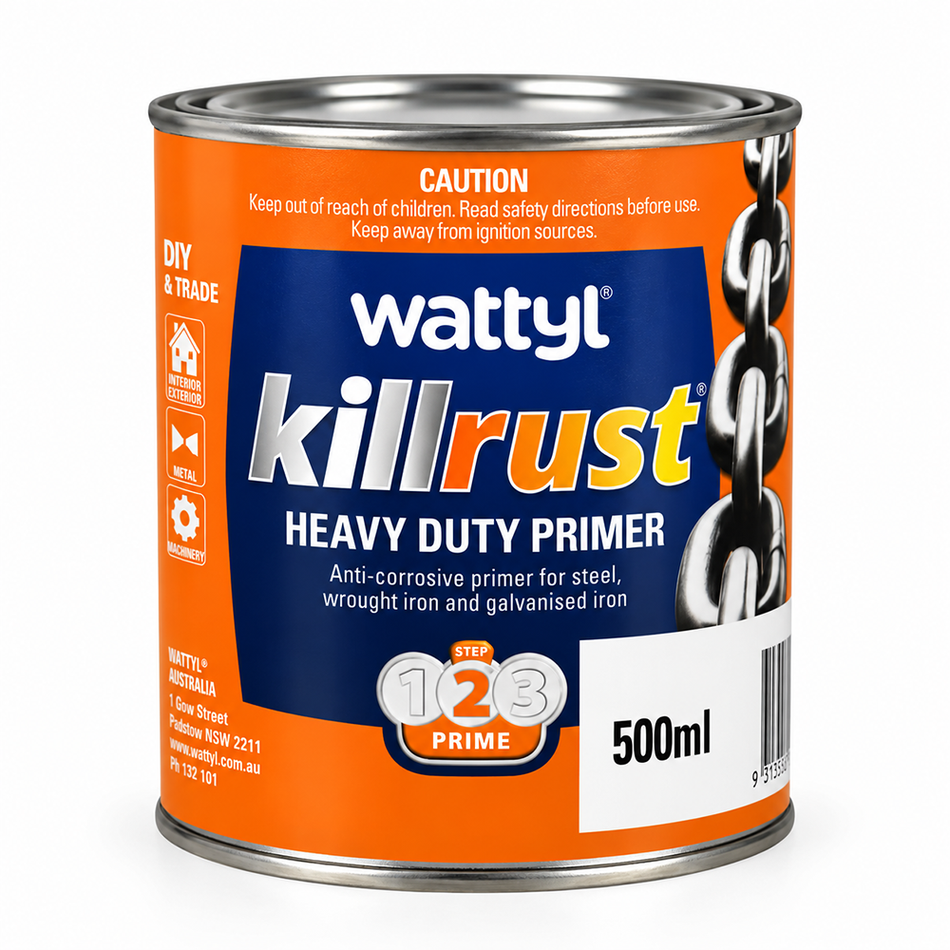 WATTYL Killrust Heavy Duty Primer 500ml Anti-Corrosive Metal Primer