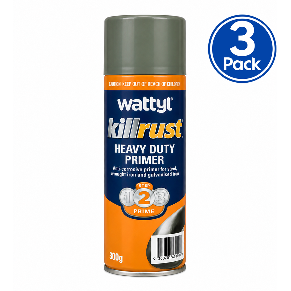 WATTYL Killrust Heavy Duty Primer 300g Aerosol 3 Pack