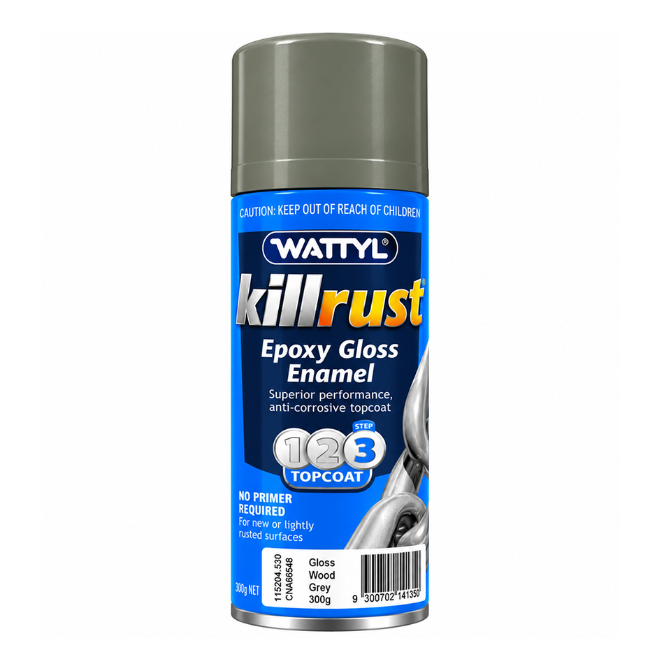 WATTYL Killrust Gloss Enamel Colorbond Woodland Grey 300g Metal Spray Paint 3 Pack