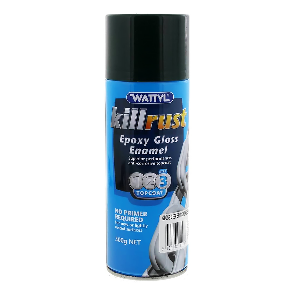 WATTYL Killrust Epoxy Gloss Enamel Paint 300g Aerosol Deep Brunswick Green