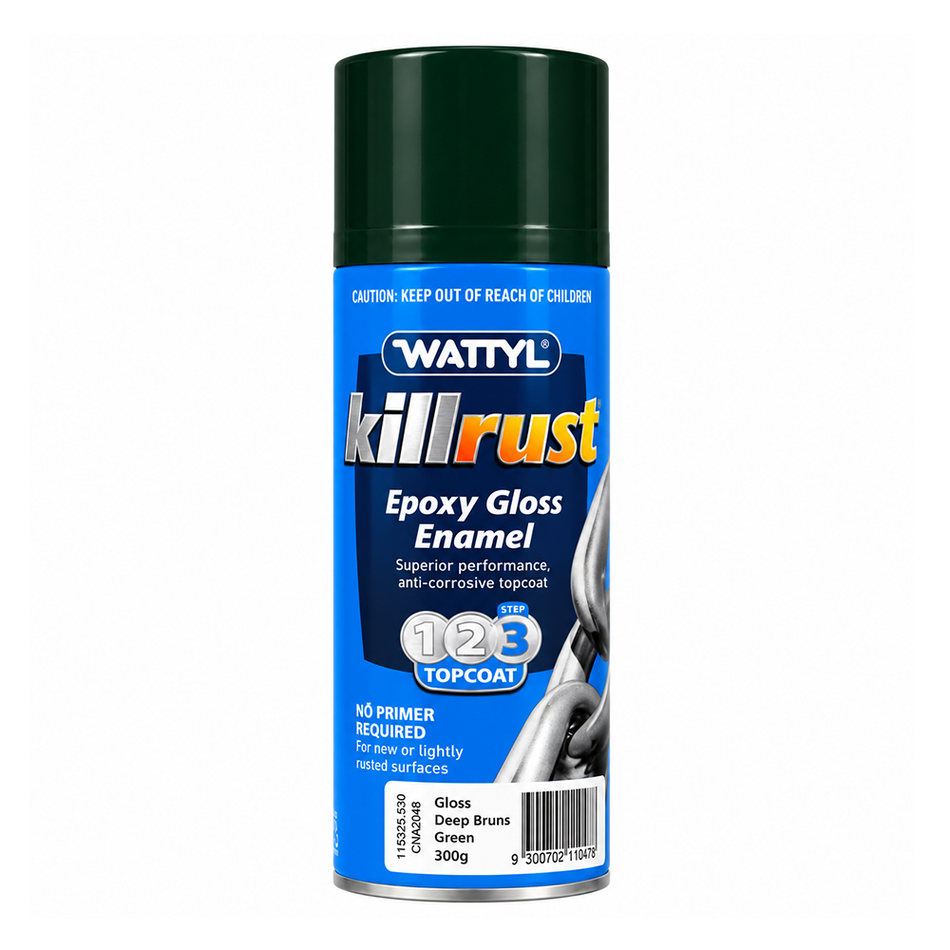 WATTYL Killrust Epoxy Gloss Enamel Deep Brunswick Green 300g Metal Spray Paint