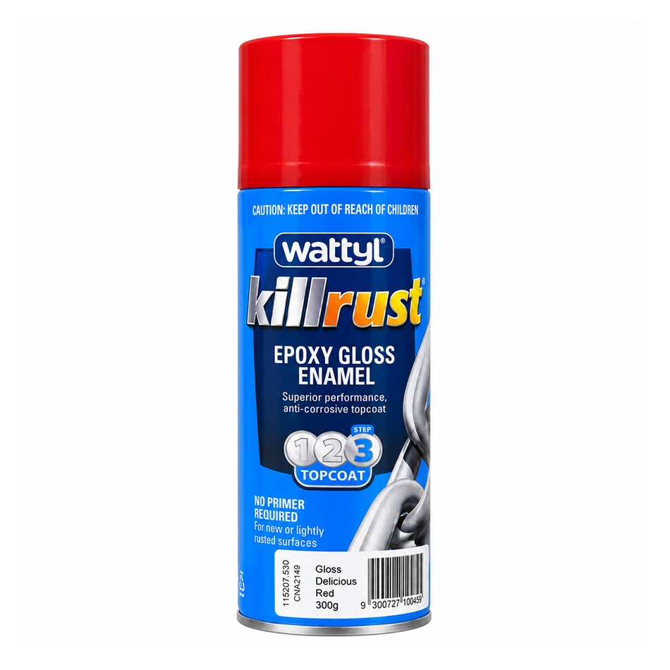 WATTYL Killrust Epoxy Enamel Gloss Delicious Red 300g Metal Spray Paint