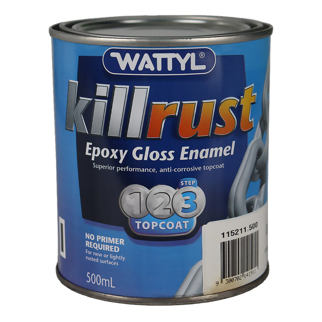 WATTYL Killrust Epoxy Gloss Enamel Ocean 500ml Rust Protection Metal Paint