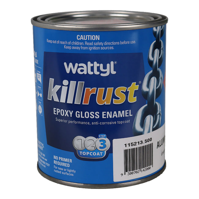 WATTYL Killrust Epoxy Gloss Enamel Aluminium 500ml Rust Protection Metal Paint