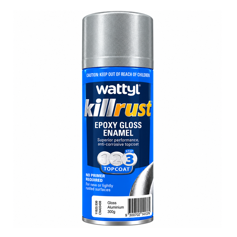WATTYL Killrust Epoxy Gloss Enamel Aluminium 300g Metal Spray Paint 3 Pack