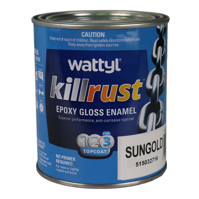 WATTYL Killrust Epoxy Gloss Enamel Sungold 500ml Rust Protection Metal Paint