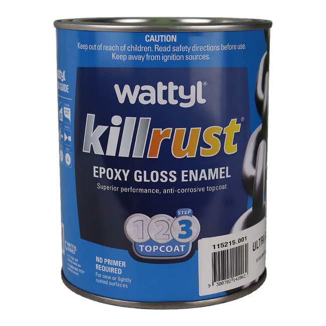 WATTYL Killrust Epoxy Gloss Enamel Ultra Blue 1L Rust Protection Metal Paint