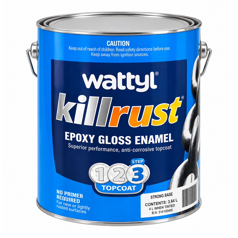 WATTYL Killrust Epoxy Gloss Enamel Ultra Blue 4L Anti-Rust Metal Paint