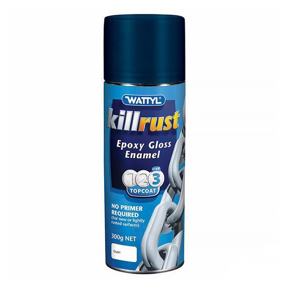 Wattyl Killrust Epoxy Gloss Enamel Ocean 300g Aerosol