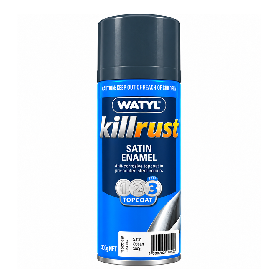 WATTYL Killrust Satin Enamel Colorbond Ocean 300g Spray Paint