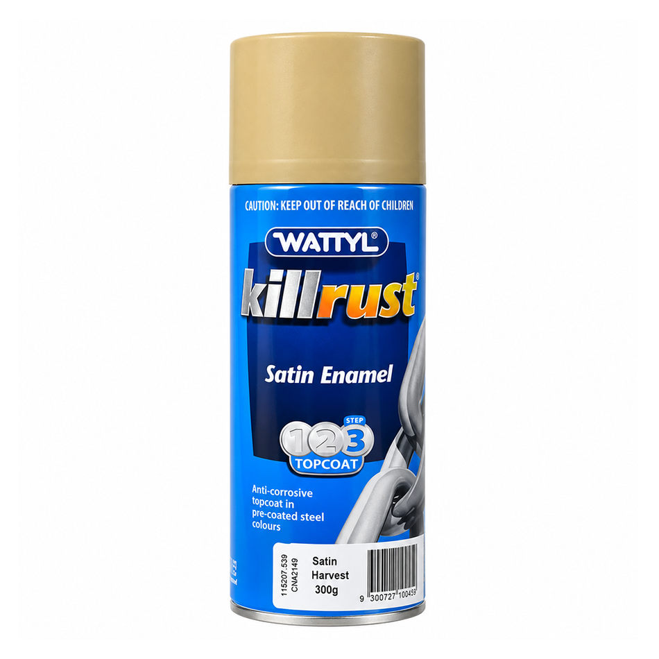 WATTYL Killrust Satin Enamel Harvest 300g Colorbond Spray Paint 3 Pack