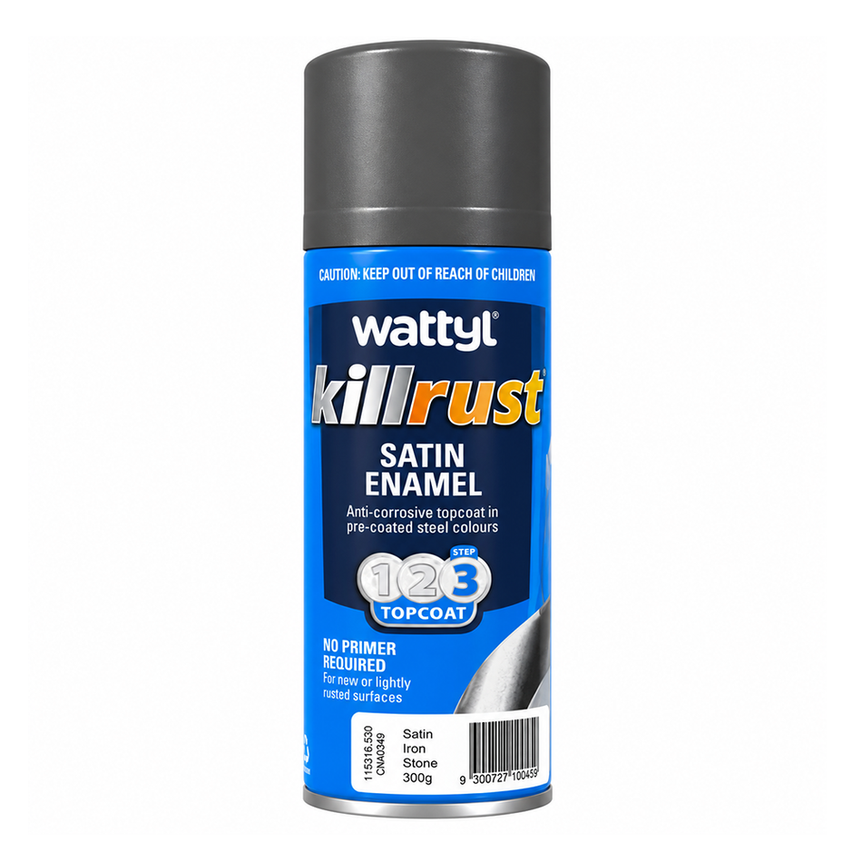 WATTYL Killrust Satin Enamel Ironstone 300g Colorbond Spray Paint 3 Pack