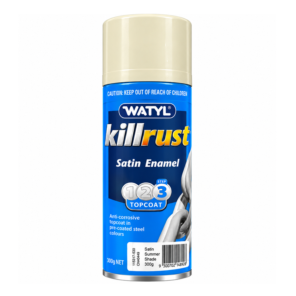 WATTYL Killrust Satin Enamel Colorbond Summershade 300g Spray Paint 3 Pack