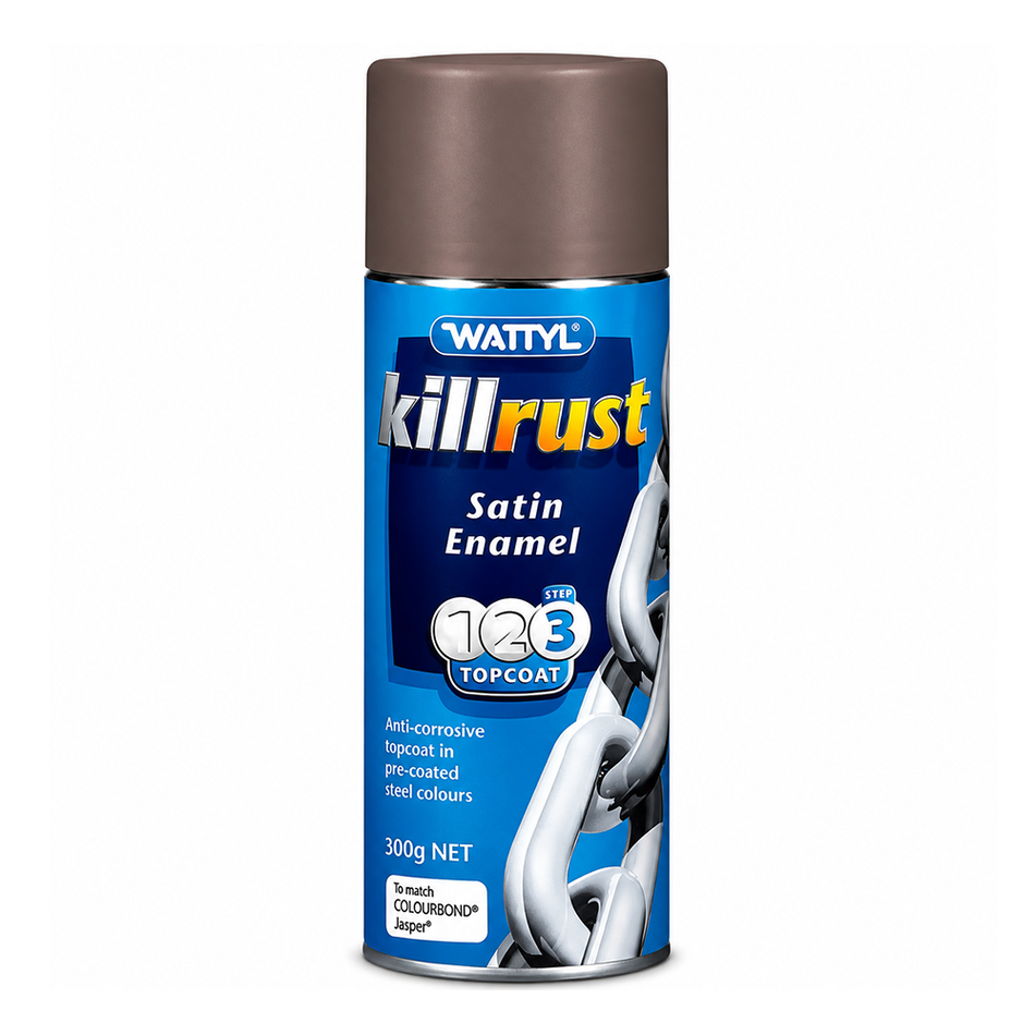 WATTYL Killrust Satin Enamel Spray Paint 300g Aerosol Jasper