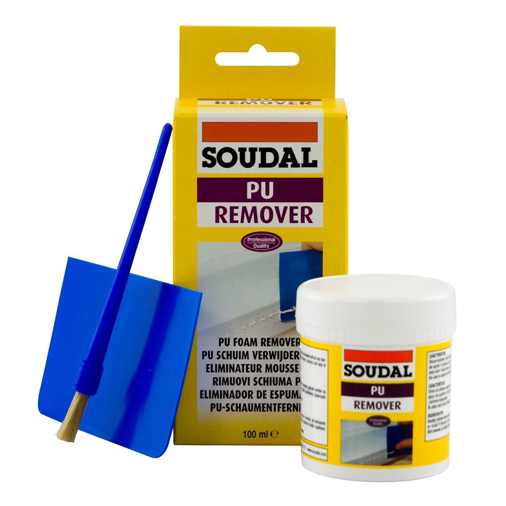 SOUDAL PU Polyurethane Cured Expanding Foam Remover 100ml Kit
