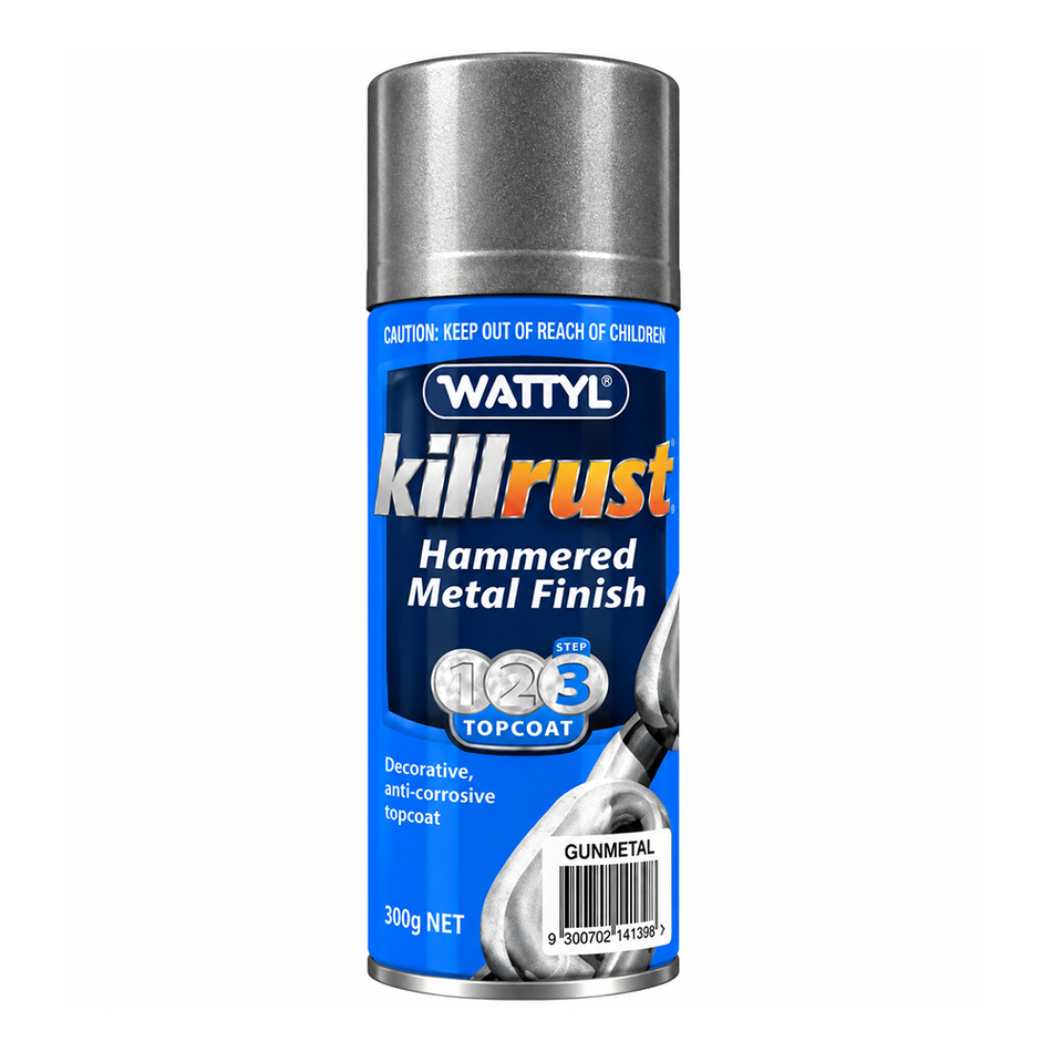 WATTYL Killrust Hammered Metal Finish Gun Metal Grey 300g Spray Paint